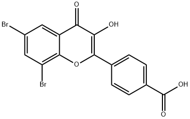 4-(6,8-dibromo-3-hydroxy-4-oxo-4H-chromen-2-yl)benzoic acid 结构式