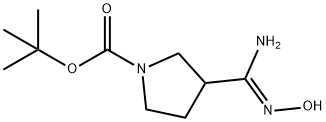 1-Boc-3-(N-hydroxycarbamimidoyl)-pyrrolidine 化学構造式