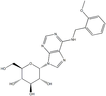 9-ALPHA-D-吡喃葡萄糖基-N-[(2-甲氧基苯基)甲基]-9H-嘌呤-6-胺,1226978-21-7,结构式