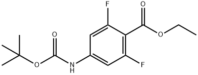 ethyl N-BOC-3,5-difluoroaniline-4-carboxylate,1227267-12-0,结构式