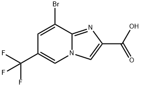 8-BROMO-6-TRIFLUOROMETHYL-IMIDAZO[1,2-A]PYRIDINE-2-CARBOXYLIC ACID,1228376-74-6,结构式