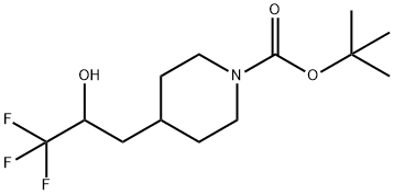 tert-butyl 4-(3,3,3-trifluoro-2-hydroxypropyl)piperidine-1-carboxylate Struktur