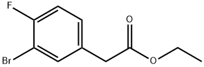 (3-ブロモ-4-フルオロフェニル)酢酸エチルエステル 化学構造式