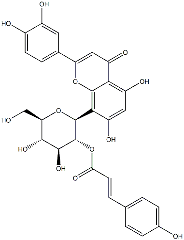 2-(3,4-Dihydroxyphenyl)-5,7-dihydroxy-8-[2-O-[(2E)-3-(4-hydroxyphenyl)-1-oxo-2-propen-1-yl]-beta-D-glucopyranosyl]-4H-1-benzopyran-4-one