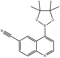 4-(4,4,5,5-四甲基-1,3,2-二氧硼杂环戊烷-2-基)喹啉-6-腈,1231926-34-3,结构式