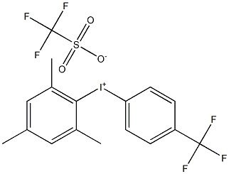 [4-(トリフルオロメチル)フェニル](2,4,6-トリメチルフェニル)ヨードニウムトリフルオロメタンスルホナート 化学構造式
