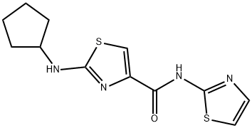 2-(cyclopentylamino)-N-(1,3-thiazol-2-yl)-1,3-thiazole-4-carboxamide 结构式