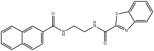 N-{2-[(naphthalen-2-ylcarbonyl)amino]ethyl}-1,3-benzothiazole-2-carboxamide 结构式