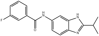 3-fluoro-N-[2-(propan-2-yl)-1H-benzimidazol-5-yl]benzamide Structure