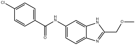 4-chloro-N-[2-(methoxymethyl)-1H-benzimidazol-5-yl]benzamide 结构式