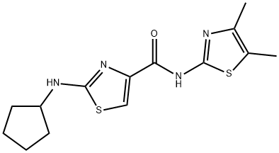 2-(cyclopentylamino)-N-[(2E)-4,5-dimethyl-1,3-thiazol-2(3H)-ylidene]-1,3-thiazole-4-carboxamide 化学構造式