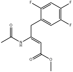 Methyl 3-acetamido-4-(2,4,5-trifluorophenyl)but-2-enoate 化学構造式