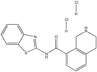 8-异喹啉甲酰胺,N-2-苯并噻唑基-1,2,3,4-四氢 - 二盐酸盐,1235034-72-6,结构式