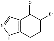 5-ブロモ-6,7-ジヒドロ-1H-インダゾール-4(5H)-オン 化学構造式