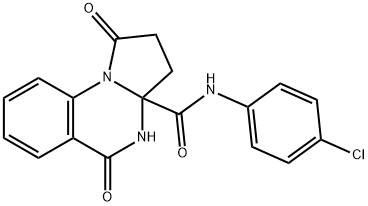 N-(4-chlorophenyl)-5-hydroxy-1-oxo-2,3-dihydropyrrolo[1,2-a]quinazoline-3a(1H)-carboxamide 结构式