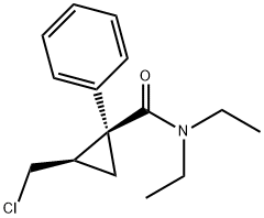 (1S,2R)-2-(chloromethyl)-N,N-diethyl-1-
phenylcyclopropanecarboxamide Struktur