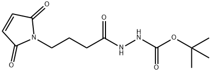 tert-butyl 2-(4-(2,5-dioxo-2,5-dihydro-1H-pyrrol-1-yl)butanoyl)hydrazinecarboxylate 化学構造式