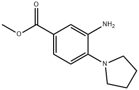 3-Amino-4-pyrrolidin-1-yl-benzoic acid methyl ester 化学構造式