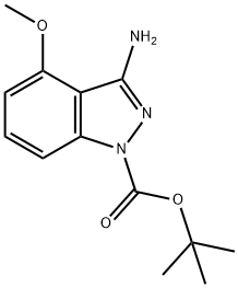 3-氨基-4-甲氧基-1H-吲唑-1-羧酸叔丁酯,1240518-05-1,结构式
