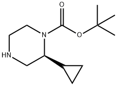 (2S)-2-シクロプロピルピペラジン-1-カルボン酸TERT-ブチル 化学構造式