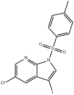 5-chloro-3-iodo-1-(4-methylbenzenesulfonyl)-1H-pyrrolo[2,3-b]pyridine 结构式