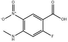 2-fluoro-4-(methylamino)-5-nitrobenzoic acid Struktur