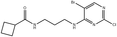 cyclobutanecarboxylic acid [3-(5-bromo-2-chloro-pyrimidin-4-ylamino)-propyl]-amide Structure