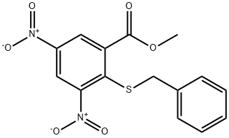 methyl 2-(benzylthio)-3,5-dinitrobenzoate 化学構造式