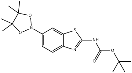 tert-butyl 6-(4,4,5,5-tetramethyl-1,3,2-dioxaborolan-2-yl)benzo[d]thiazol-2-ylcarbamate Structure