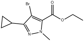 ethyl 4-bromo-3-cyclopropyl-1-methyl-1H-pyrazole-5-carboxylate Structure