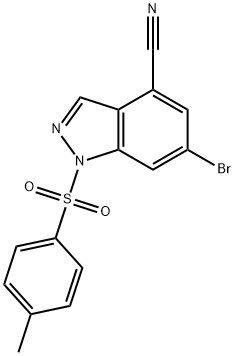 6-溴-1-(4-甲基苯磺酰基)-1H-吲唑-4-甲腈,1245464-56-5,结构式