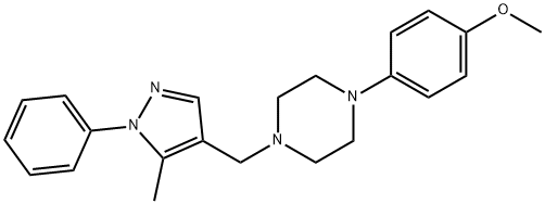 1-(4-Methoxyphenyl)-4-((5-methyl-1-phenyl-1H-pyrazol-4-yl)methyl)piperazine Structure