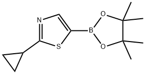 2-cyclopropyl-5-(4,4,5,5-tetramethyl-1,3,2-dioxaborolan-2-yl)thiazole Struktur