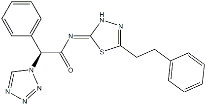 (2S)-2-phenyl-N-[(2E)-5-(2-phenylethyl)-1,3,4-thiadiazol-2(3H)-ylidene]-2-(1H-tetrazol-1-yl)ethanamide Structure