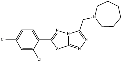 3-(1-azepanylmethyl)-6-(2,4-dichlorophenyl)[1,2,4]triazolo[3,4-b][1,3,4]thiadiazole Struktur