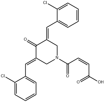 4-[3,5-Bis[(2-chlorophenyl)methylene]-4-oxo-1-piperidinyl]-4-oxo-2-butenoic acid Structure