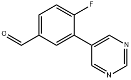 4-fluoro-3-(pyrimidin-5-yl)benzaldehyde|4-氟-3-(嘧啶-5-基)苯甲醛