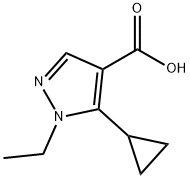 5-cyclopropyl-1-ethyl-1H-pyrazole-4-carboxylic acid Struktur