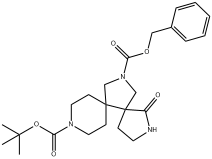1-Oxo-2,9,13-Triaza-Dispiro[4.0.5.3]Tetradecane-9,13-Dicarboxylic Acid 13-Benzyl Ester 9-Tert-Butyl Ester Structure