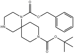 1-Benzyl 9-Tert-Butyl 1,4,9-Triazaspiro[5.5]Undecane-1,9-Dicarboxylate Structure