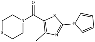 [4-methyl-2-(1H-pyrrol-1-yl)-1,3-thiazol-5-yl](thiomorpholin-4-yl)methanone 化学構造式
