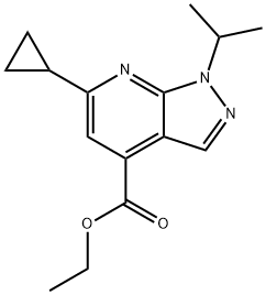 ethyl 6-cyclopropyl-1-isopropyl-1H-pyrazolo[3,4-b]pyridine-4-carboxylate Structure