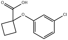 1-(3-chlorophenoxy)cyclobutane-1-carboxylic acid, 1252672-57-3, 结构式