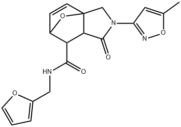 N-(furan-2-ylmethyl)-2-(5-methylisoxazol-3-yl)-1-oxo-1,2,3,6,7,7a-hexahydro-3a,6-epoxyisoindole-7-carboxamide Structure