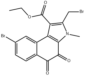 ethyl 8-bromo-2-(bromomethyl)-3-methyl-4,5-dioxo-4,5-dihydro-3H-benzo[e]indole-1-carboxylate Struktur