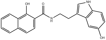 1-Hydroxy-N-[2-(5-hydroxy-1H-indol-3-yl)ethyl]-2-naphthalenecarboxamide,1255516-86-9,结构式