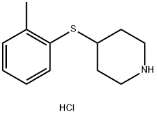 4-(邻甲苯硫基)哌啶盐酸盐 结构式