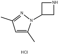 1-(氮杂环丁烷-3-基)-3,5-二甲基-1H-吡唑二盐酸盐, 1255718-19-4, 结构式