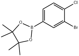 2-(3-溴-4-氯苯基)-4,4,5,5-四甲基-1,3,2-二氧杂硼烷, 1256781-68-6, 结构式