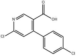 6-氯-4-(4-氯苯基)烟酸 结构式